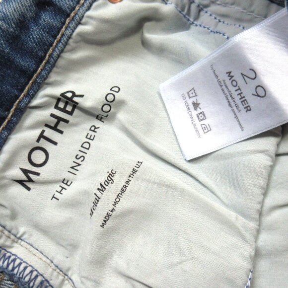 NWT Mother The Insider Flood in Metal Magic Studded Ankle Crop Bootcut Jeans 29 - Picture 5 of 12